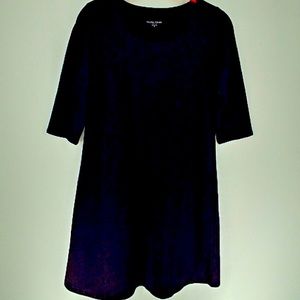 Eileen Fisher A-Line Dress Size 2 Black 3/4 Sleeve 32 chest 34 length Comfy Soft